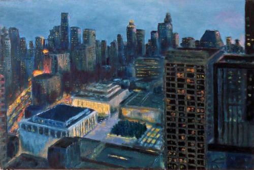 LINCOLN CENTER OIL ON CANVAS 24X36