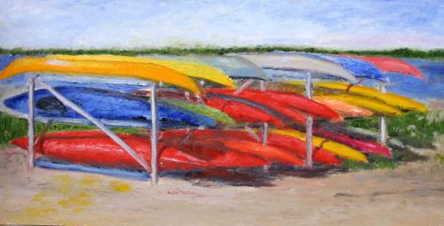 SCENES FROM MAINE NO. 3 OIL ON CANVAS PANEL 15X30