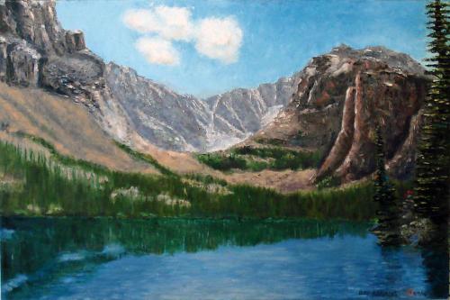 MOUNTAIN LAKE OIL ON CANVAS 24X36