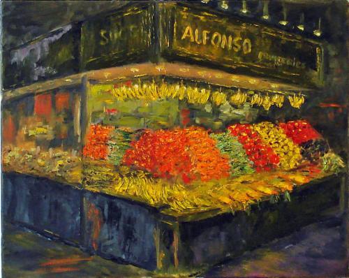 AT THE MARKET OIL ON CANVAS 16X20