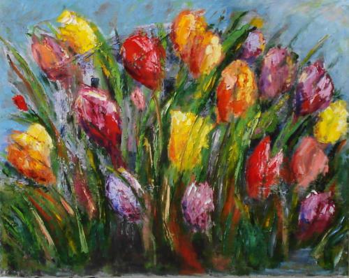 TULIPS OIL ON CANVAS 16X20