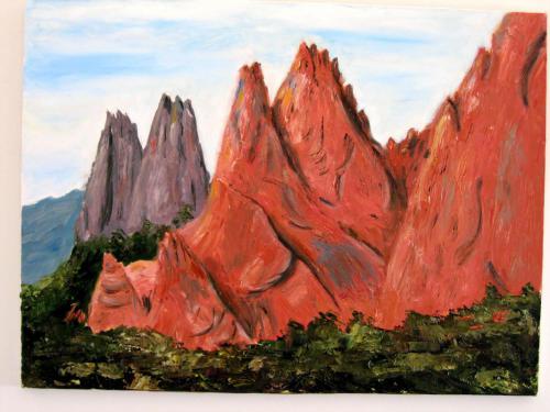 RED ROCKS      OIL ON CANVAS 18X24