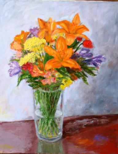 TIGER LILLIES      OIL ON CANVAS 16X20