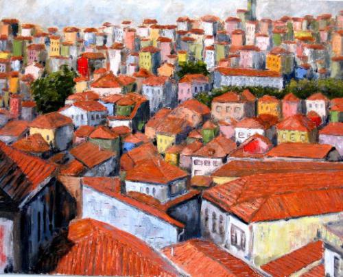 MADRID ROOFTOPS OIL ON CANVAS 24X30