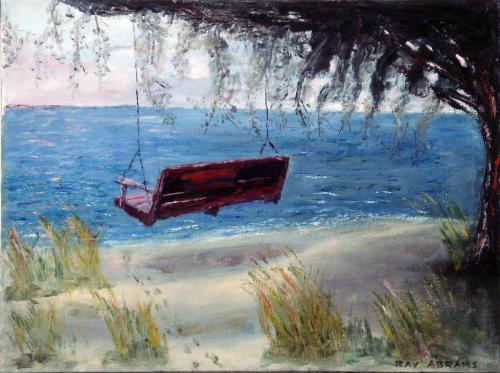 RED SWING OIL ON CANVAS 24X36