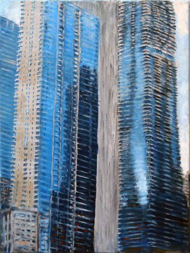 CHICAGO REFLECTIONS OIL ON CANVAS 18X24