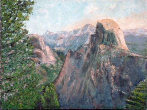 YOSEMITE HALF DOME OIL ON CANVAS 18X24