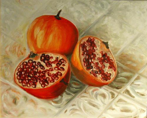 POMEGRANATES       OIL ON CANVAS 18X24